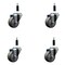 Service Caster 3'' Gray Poly Wheel Swivel 7/8'' Expanding Stem Caster Set, 4PK SCC-EX20S314-PPUB-78-4 - alternate 1